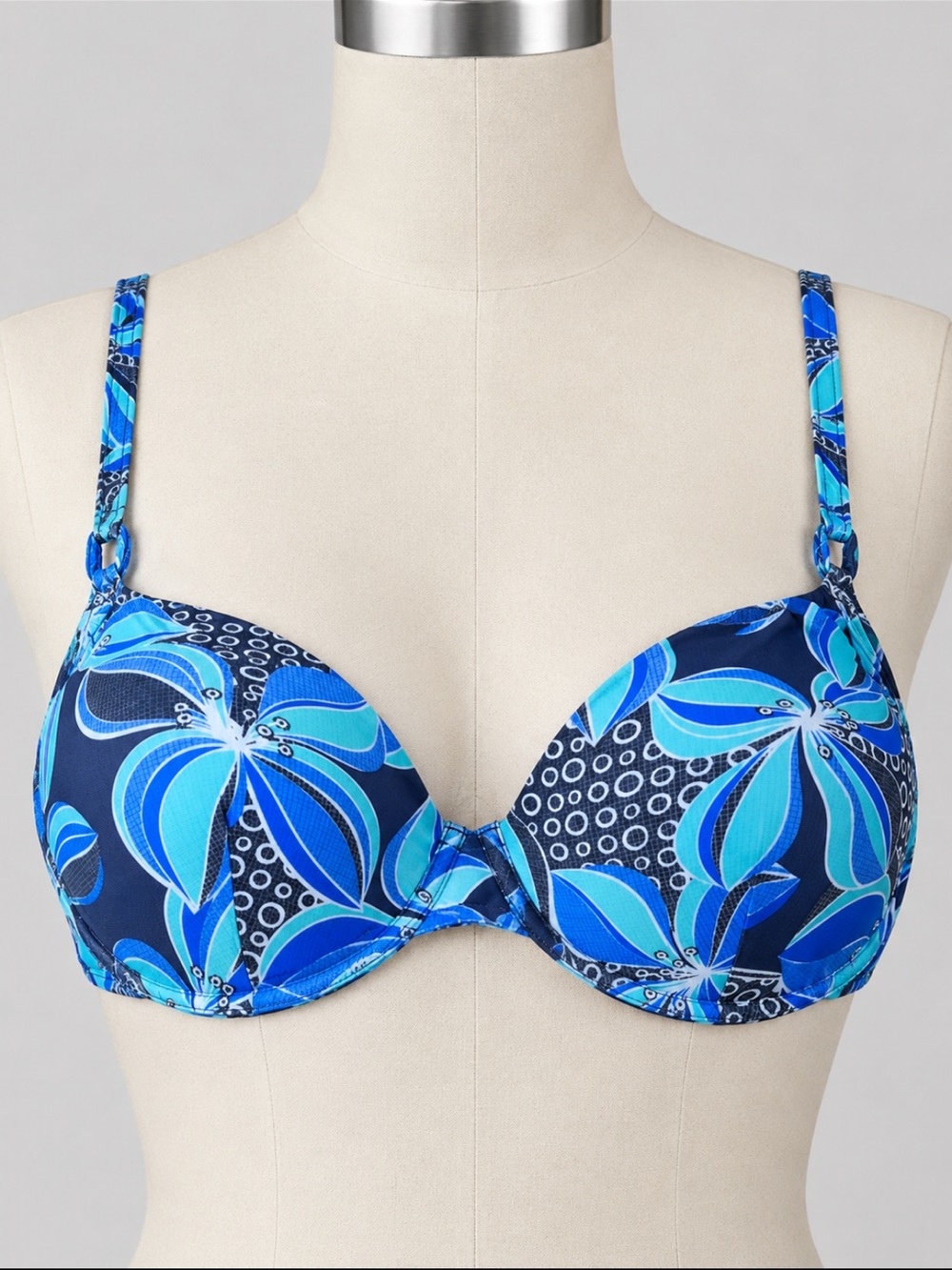 Christina Blue Floral Underwire Beach Bra